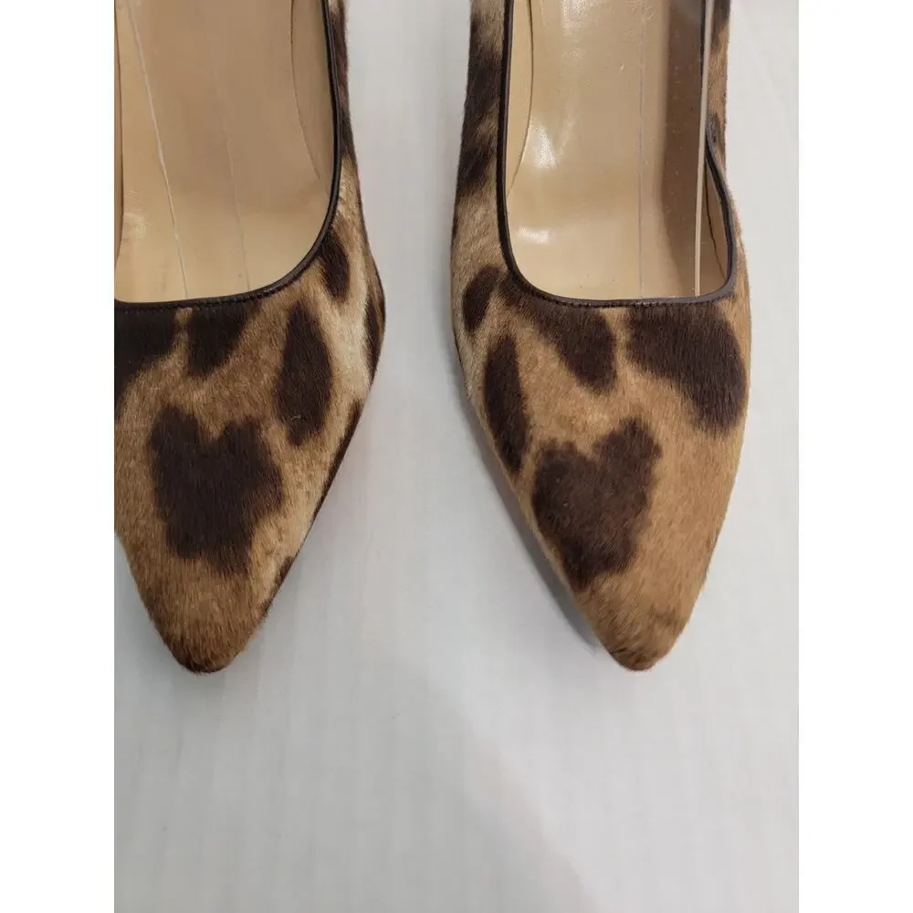 COLE HAAN Shoes Heels 10.5 B Animal Print Pony Hair Stiletto Stacked Wood Italy_3